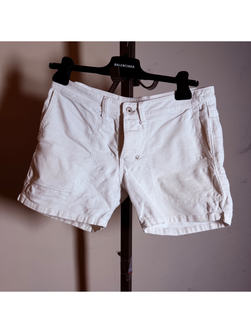 Rufskin White Stretch Cotton-Spandex Shorts Size 30